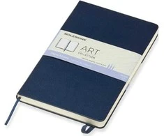 Užrašų knygutė Moleskine Sketchbooks 13x21cm, baltais lapais, kietu viršeliu, mėlynos spalvos