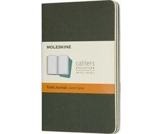 Moleskine Myrtle Žalias kišeninis linijuotas užrašų sąsiuvinis (3 vnt. rinkinys)
