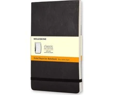 Moleskine Notepad MOLESKINE Reporter P, 9x14cm, su pamušalu, minkštu viršeliu, juoda