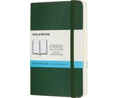 Moleskine 13x21 pastabos linijos mirta žalia