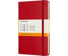 Moleskine Medium Ruled užrašų knygelė, raudona