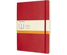 Moleskine srl Užrašų knygutė Moleskine Classic 19x25cm, linijomis, minkštu viršeliu, raudonos spalvos