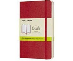 Užrašų knygutė Moleskine Classic 9x14cm, baltais lapais, minkštu viršeliu, raudonos spalvos