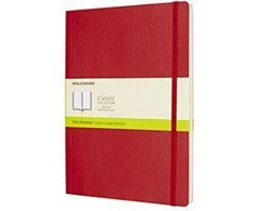 Užrašų knygutė Moleskine Classic 19x25cm, baltais lapais, minkštu viršeliu, raudonos spalvos