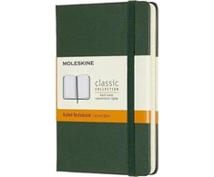Moleskine Pastabos Classic 9x14 Tw. linijos - mirta žalia