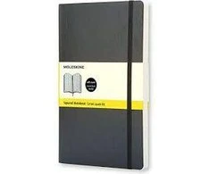Užrašų knygutė Moleskine 13x21cm, langeliais, minkštu viršeliu, juodos spalvos