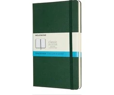 Moleskine Pastabos Classic L 13x21 tt. taškai myrtle žalia