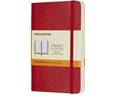 Moleskine srl *Užrašų knygutė Moleskine Classic 9x14cm, linijomis, minkštu viršeliu, raudonos spalvos