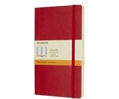 Užrašų knygutė Moleskine Classic 13x21cm, linijomis, minkštu viršeliu, raudonos spalvos