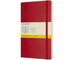 Užrašų knygutė Moleskine Classic 13x21cm, langeliais, minkštu viršeliu, raudonos spalvos