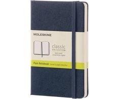 Moleskine srl Užrašų knygutė Moleskine Classic 9x14cm, baltais lapais, kietu viršeliu, mėlynos spalvos