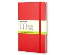 Užrašų knygutė Moleskine Classic 13x21cm, baltais lapais, kietu viršeliu, raudonos spalvos