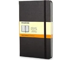 Užrašų knygutė Moleskine Classic 13x21cm, linijomis, kietu viršeliu, juodos spalvos