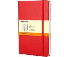 Užrašų knygutė Moleskine Classic 13x21cm, linijomis, kietu viršeliu, raudonos spalvos