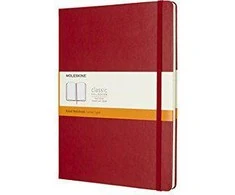 Užrašų knygutė Moleskine Classic 19x25cm, linijomis, kietu viršeliu, raudonos spalvos