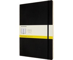Užrašų knygelė Moleskine, A4, 21×29.7cm, langeliais, minkštu viršeliu, juodos spalvos