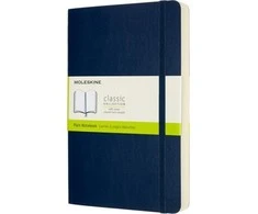 Moleskine MOLESKINE Classic L (13x21 cm) sklandžiai, minkštas nustatymas, safyro mėlyna, 400 puslapių, mėlyna
