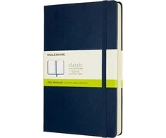 Moleskine MOLESKINE Classic L (13x21 cm) sklandžiai, kietai padengti, safyro mėlyna, 400 puslapių, mėlyna