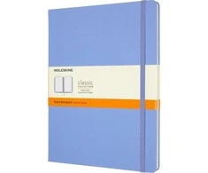 Moleskine sąsiuvinis MOLESKINE Classic XL (19x25 cm) liniuotas, kietu viršeliu, hortenzijos mėlyna, 192 puslapiai, mėlyna