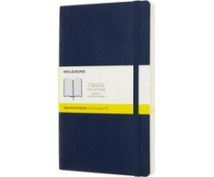 Moleskine MOLESKINA Pastabos L (13x21cm) į tinklelį, minkštas rėmelis, safyro mėlyna, 192 puslapių, mėlyna