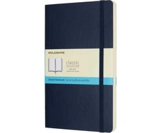Moleskine MOLESKINA Pastabos L (13x21cm) taškų, minkštas nustatymas, safyro mėlyna, 192 puslapių, mėlyna