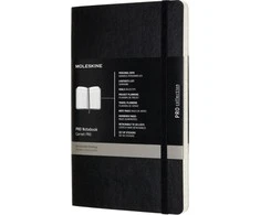 Užrašų knygutė Moleskine Pro, 13x21cm, PRO, minkštais viršeliais, mėlynos spalvos