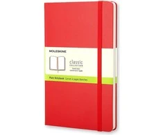 Užrašų knygutė Moleskine Classic 9x14cm, baltais lapais, kietu viršeliu, raudonos spalvos