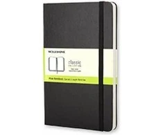 Užrašų knygutė Moleskine Classic 9x14cm, baltais lapais, kietu viršeliu, juodos spalvos