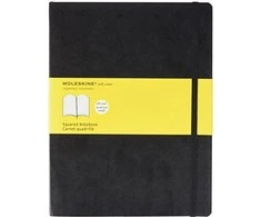 Užrašų knygutė Moleskine Classic 19x25cm, langeliais, minkštu viršeliu, juodos spalvos