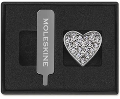 Moleskine Przypinka Heart Crystal, sidabrinė (MS-8855357)