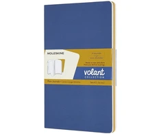 Moleskine 2 sąsiuvinių rinkinys MOLESKINE Volant, L, 13x21cm, lygus, 96 puslapiai, mėlyna/gintarinė geltona