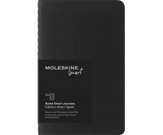 Moleskine 2 sąsiuvinių rinkinys MOLESKINE Smart Cahier, P, 9x14 cm, linijuoti, juodi
