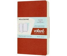 „Moleskine“ užrašų knygelių rinkinys (2 vnt.), 9x14 cm, linijuoti, 80 puslapių, koralų oranžinė/akvamarino spalvos