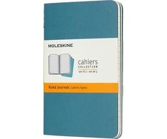 Moleskine 3 Cahier Journals užrašų knygelių rinkinys, paprastos mėlynos spalvos