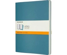 Moleskine 3 Cahier Journals sąsiuvinių rinkinys, 19x25 eilutės, mėlynos spalvos