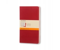 Moleskine 3 sąsiuvinių rinkinys MOLESKINE Cahier, L, 13x21cm, liniuotė, 80 lapų, spanguolių raudonumo