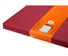 Moleskine 3 sąsiuvinių rinkinys MOLESKINE Cahier, XL, 19x25cm, liniuotė, 120 puslapių, spanguolių raudonumo