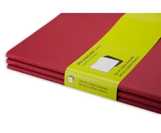 Moleskine 3 sąsiuvinių rinkinys MOLESKINE Cahier, XL, 19x25 cm, lygus, 120 puslapių, spanguolių raudonumo