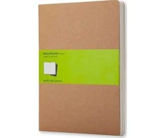 Užrašų knygutė Moleskine Cahier 19x25cm, baltais lapais, minkštu viršeliu, rudos spalvos