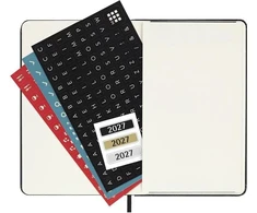 Moleskine savaitinis horizontalus kalendorius 2027, 12M, P, 9x14cm, kietais viršeliais, juodas (MS-9279707)