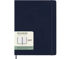 Moleskine Savaitinis kalendorius 2027, 12M, XL, 19x25cm, kieti viršeliai, safyro mėlyna (MS-9279639)
