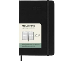 Moleskine savaitinis vertikalus kalendorius 2027, 12M, P, 9x14cm, kietais viršeliais, juodas (MS-9279714)