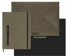 Moleskine Kolekcinis rinkinys MOLESKINE Shine, aplankalas + plunksnakotis Kaweco + bloknotas linijomis, metalo spalva auksinė