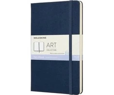 Užrašų knygutė Moleskine Sketchbooks 13x21cm, baltais lapais, kietu viršeliu, mėlynos spalvos