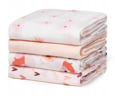 MOMCOZY SJ003 pieluszki muślinowe do otulania, 4 vnt., 47 x 47 cali