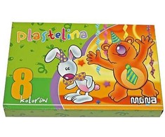 Mona plastilinas 8 spalvų minkšta vaško pagrindo plastiko masė vaikams 1 vnt.