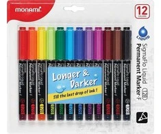 Monami „Sigmaflo F 128“ permanentinių žymeklių rinkinys, 12 spalvų