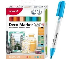 Monami Akriliniai dekoratyviniai žymekliai Deco Marker B 460 6 pastelinės spalvos