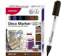 Monami Markery Akrylowe Dekoracyjne Deco Marker B 460 6 Kolorów Rich