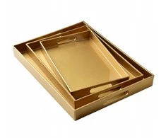 Mondex BLANCHE GOLD komplektas 3 Tac Dekoracyjnych40x30x4cm/35x25x3,5cm/30x20x3,5cm